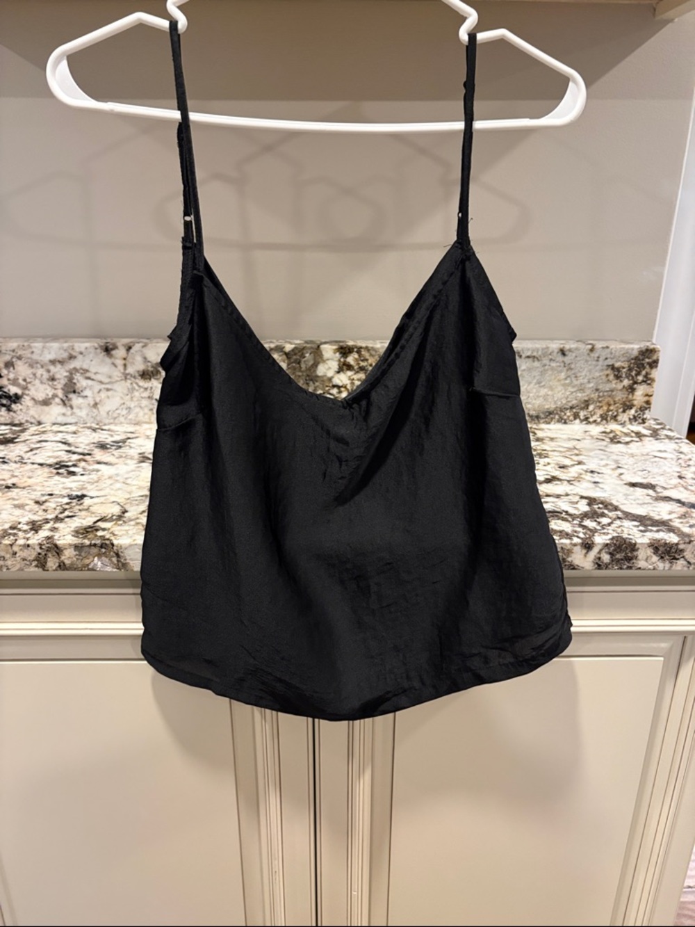 Urban Outfitters Black Satin V-Neck Cami